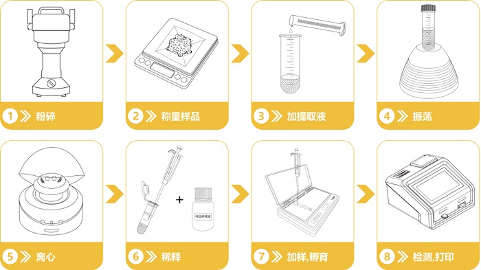 伏馬菌素定量快速檢測卡操作流程